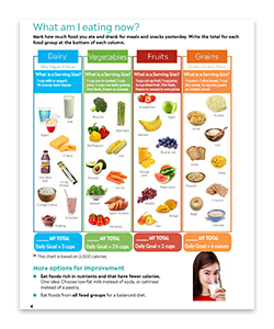Keep track of daily food and drink intake. 