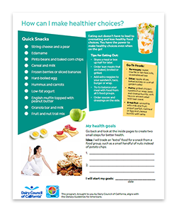 Activity + Eating for Teens help to make healthier eating choices.