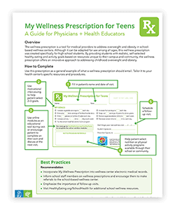 This provides a guide for physicians + health educators.