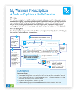 This provides a guide for physicians + health educators.