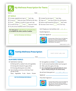Our wellness prescription pads promote behavior changes within families. 