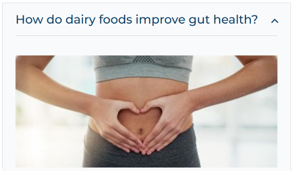 How do dairy foods improve gut health?